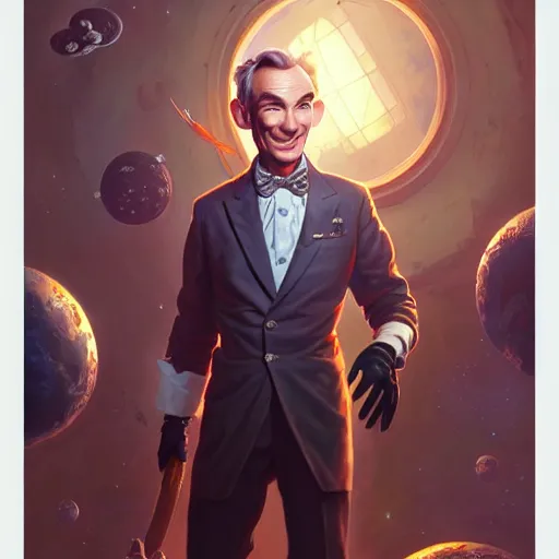 Prompt: an antique lithograph of space pirate bill nye, by stanley artgerm lau, wlop, rossdraws, james jean, andrei riabovitchev, marc simonetti, and sakimichan, tranding on artstation