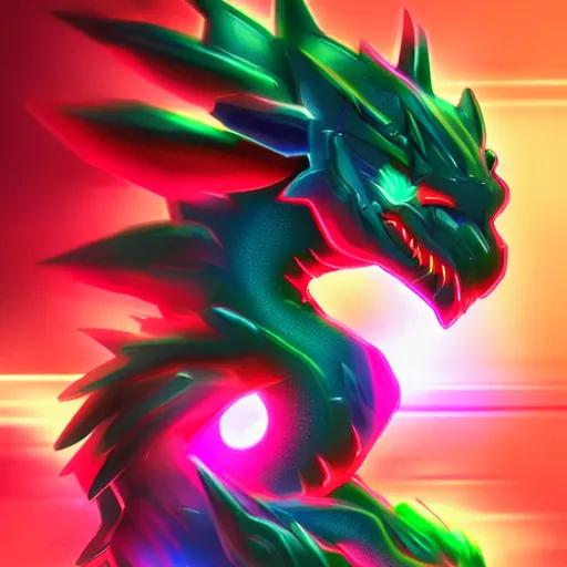 Prompt: a hyper neon techno dragon | trending on artstation