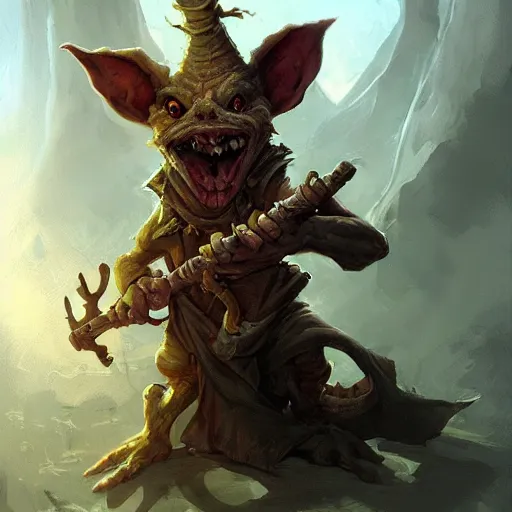 Prompt: a wicked goblin with a hooked nose, scheming, tattered ears, dnd character art portrait, matte fantasy painting, deviantart artstation, by jason felix by steve argyle by tyler jacobson by peter mohrbacher by paul hedley, cinema