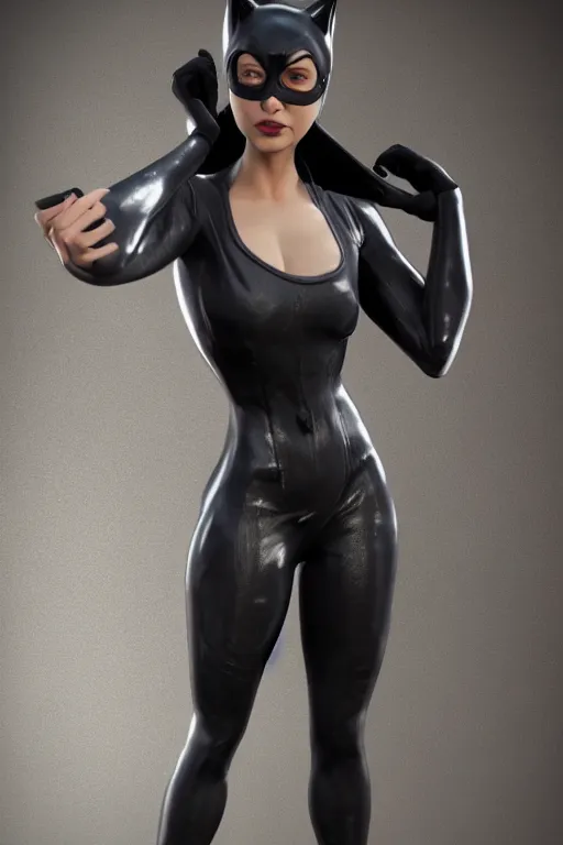 Prompt: full body 3d render of Catwoman, photorealistic, finalRender, octane, Unreal Engine