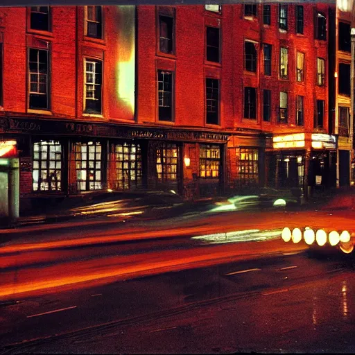 Image similar to boston nights, photo, color, kodachrome, accurate, film grain