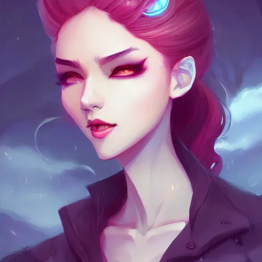 Image similar to a portrait of a beautiful vampire, art by lois van baarle and loish and ross tran and rossdraws and sam yang and samdoesarts and artgerm, digital art, highly detailed, intricate, sharp focus, Trending on Artstation HQ, deviantart, unreal engine 5, 4K UHD image