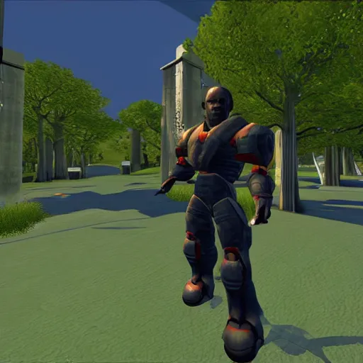 Image similar to Obama in Unreal Tournament 1999, PC game screenshot