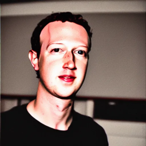 Image similar to mark zuckerburg krang, grainy film photography