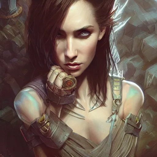 Image similar to Trent Reznor, closeup, D&D, fantasy, intricate, elegant, highly detailed, digital painting, artstation, concept art, matte, sharp focus, illustration, hearthstone, art by Artgerm and Greg Rutkowski and Alphonse Mucha