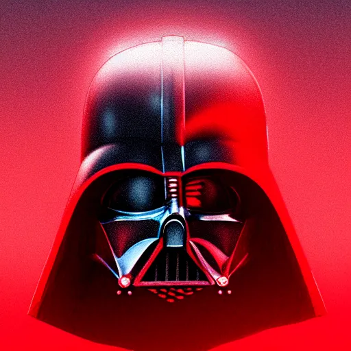 Image similar to darth vader's head coming out of a red mist, trending on artstation, profile pic, centered, accurate anatomy, highly detailed, digital art,