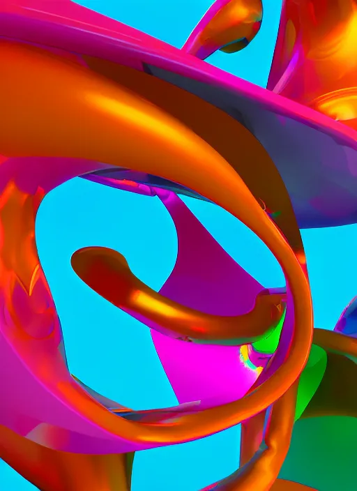 Image similar to : hyperbolic abstract colorful art installation zbrush vr dalle2 macro lens 3d render unity unrealengineoctane