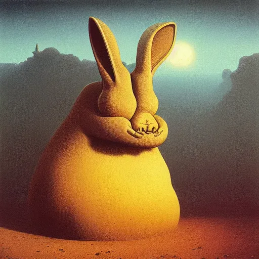 Image similar to Big Chungus by Zdzisław Beksiński