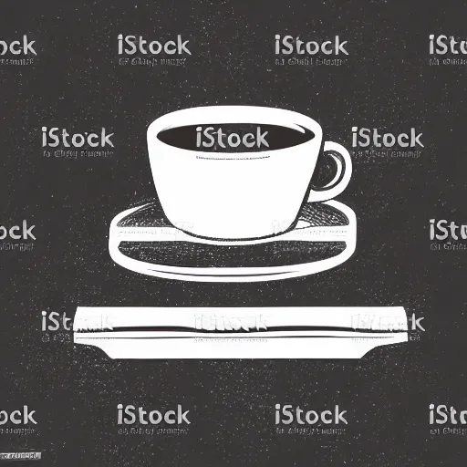 Prompt: coffee and book logo, vector art, line art, black and white,