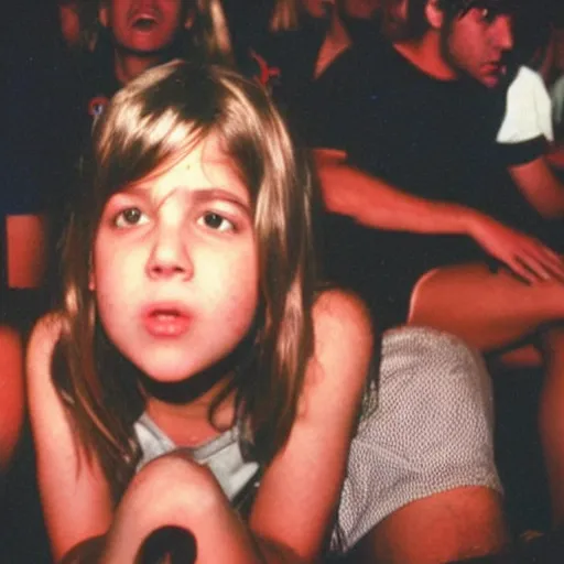 Image similar to photo of a girl at nirvana concert from the 90s