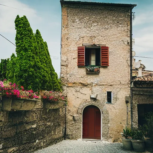 Prompt: A house in an Italian village, photography