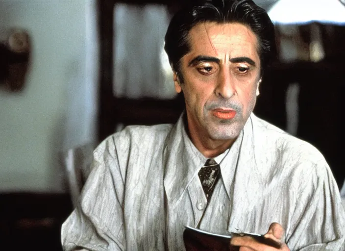 Image similar to film still of !!!!Al Pacino!!! as Everett in Oh Brother Where Art Thou 2000, 4k