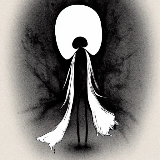 Image similar to rorsach inkblot slenderman ghost illustration by Dholl