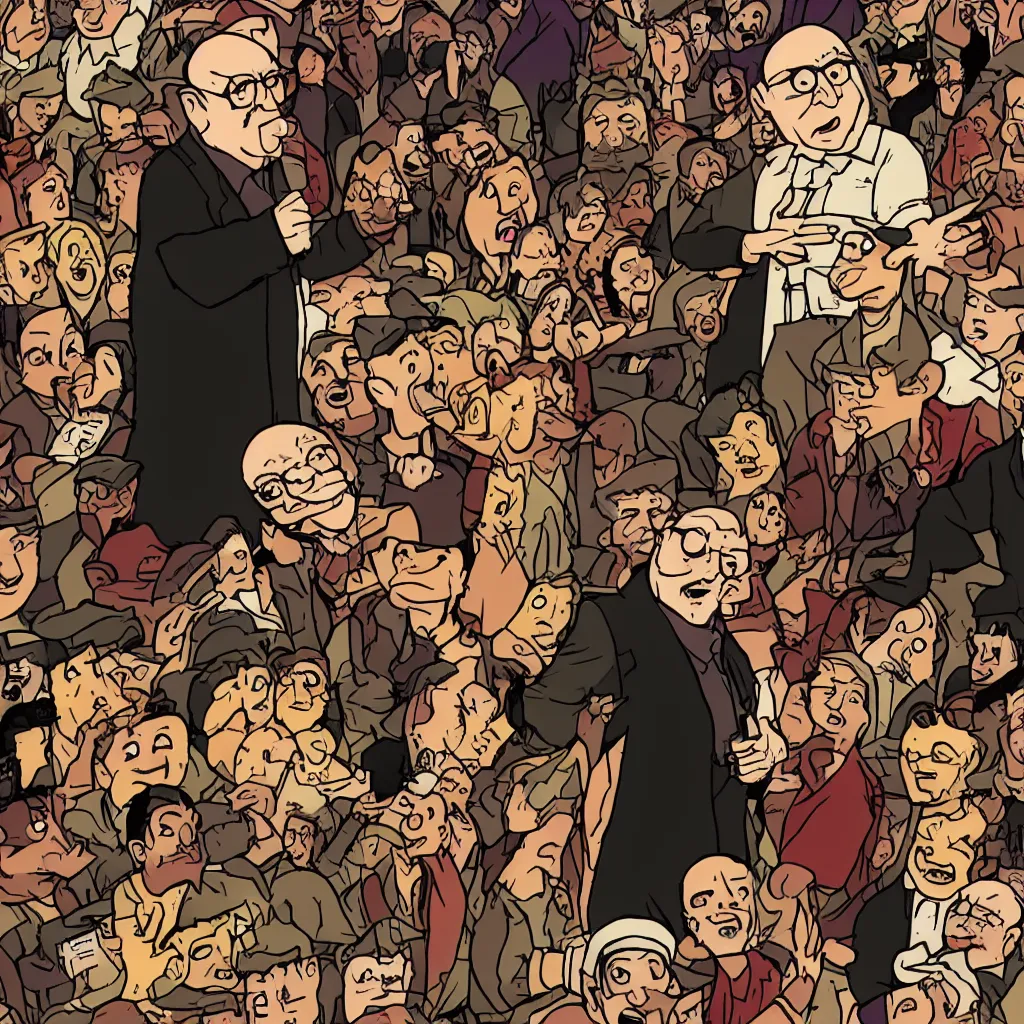 Image similar to uncle junior soprano preaching about the eternal hell fire cartoon series