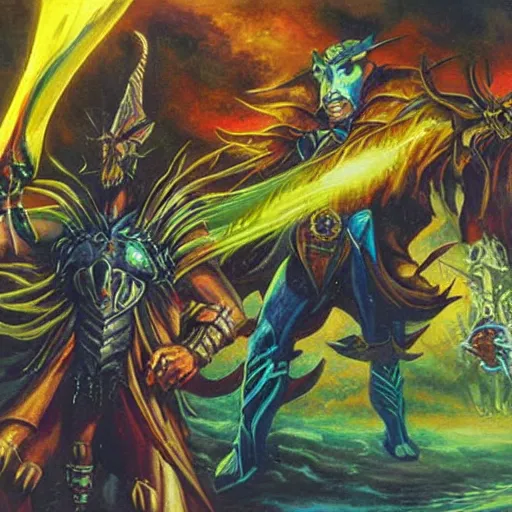 Image similar to a 1 9 9 0 s painting of magic the gathering artwork