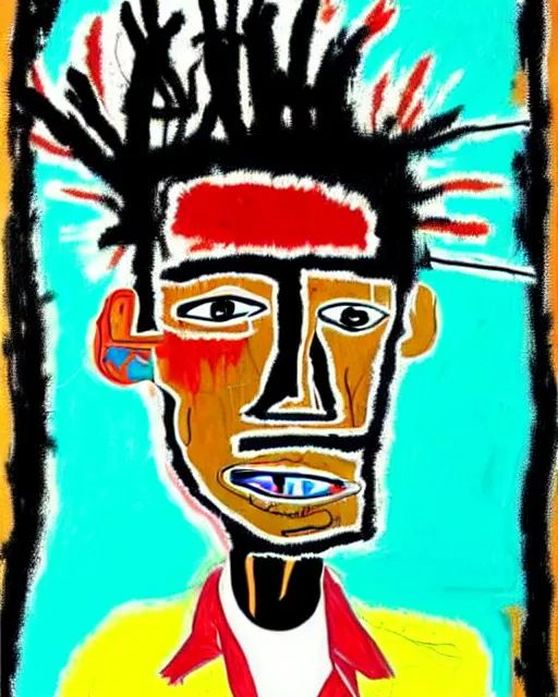 Prompt: stunning realistic portrait of jean - michel basquiat