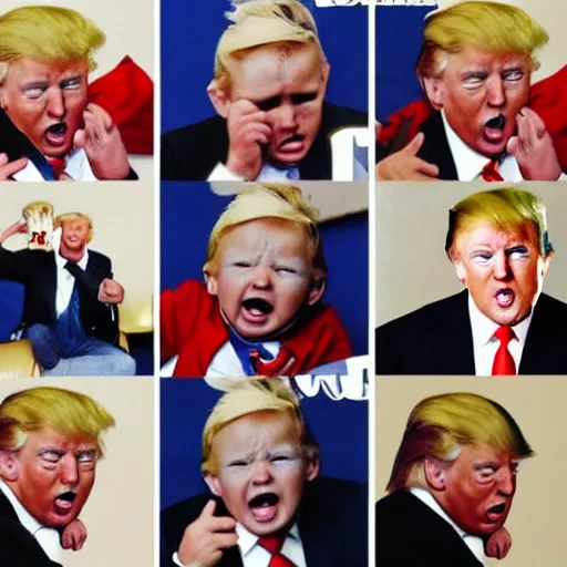 Image similar to donald trump as a crying baby