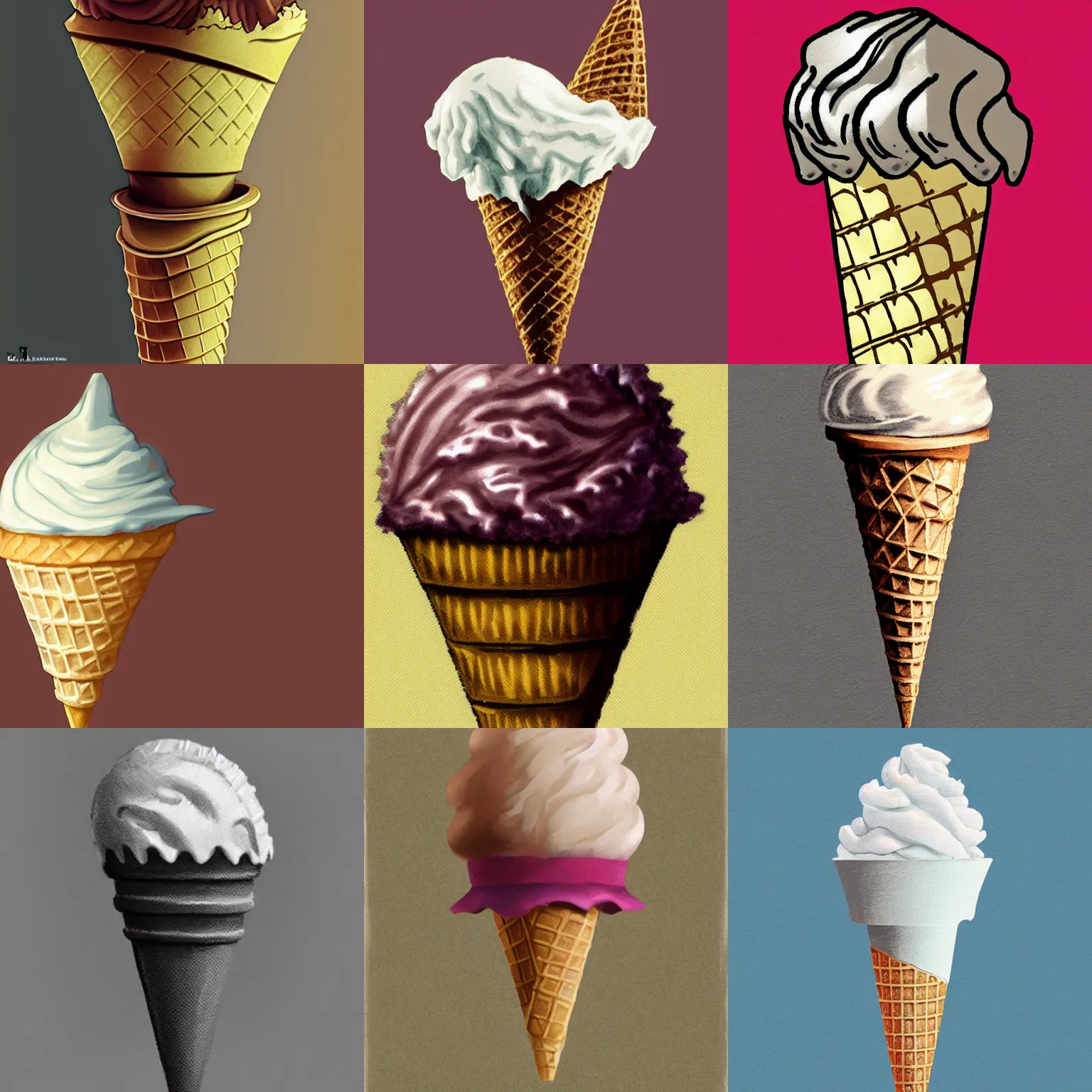 Prompt: ice cream cone, Kentaro Miura, artstation