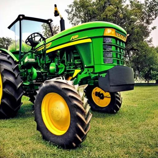 Image similar to john deere tractor armed with two gatling guns