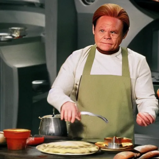 Image similar to Neelix from Star Trek Voyager, cooking the worst soup ever made