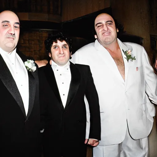 Image similar to Tony, Montana, and Tony soprano getting married