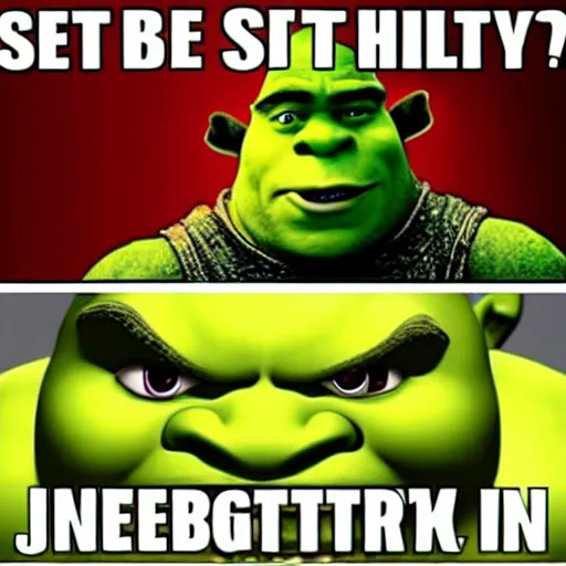 Prompt: shrek really angry