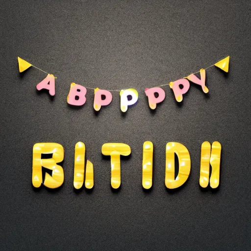 Prompt: a signboard saying happy birthday, vivid, design, realistic