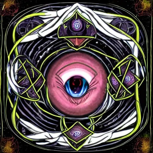 Image similar to Leader of the Eye of the Cosmos cult, wizard, enemy, evil