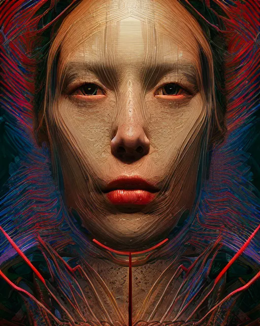 Image similar to portrait of 6 armed Monster intricate abstract. intricate artwork. by Tooth Wu, wlop, beeple, dan mumford. mulholland drive by david lynch, dune by david lynch, octane render, trending on artstation, greg rutkowski very coherent symmetrical artwork. cinematic, hyper realism, high detail, octane render, 8k, iridescent accents