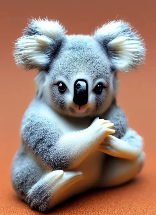 Image similar to 80mm resin detailed miniature of fluffy koala, Product Introduction Photos, 4K, Full body, simple background