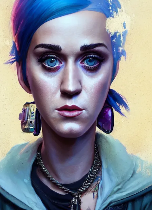 Image similar to Highly detailed full-body portrait of homeless Katy Perry, in GTA V, Stephen Bliss, unreal engine, fantasy art by Greg Rutkowski, Loish, Rhads, Makoto Shinkai and Lois van baarle, ilya kuvshinov, rossdraws, Mat collishaw, global illumination, radiant light, detailed and intricate environment