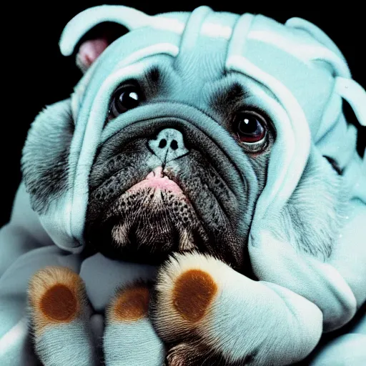 Prompt: tardigrade puppy, macro photo