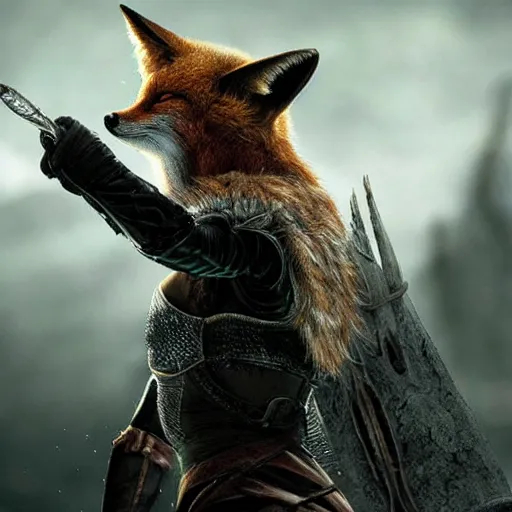 Prompt: a fox in elden ring, elden ring, dark souls