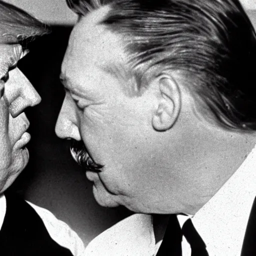 Image similar to still of donald trump kissing adolf hitler