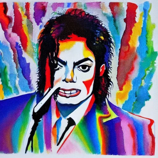Image similar to Michael Jackson in the style of Kandinsky