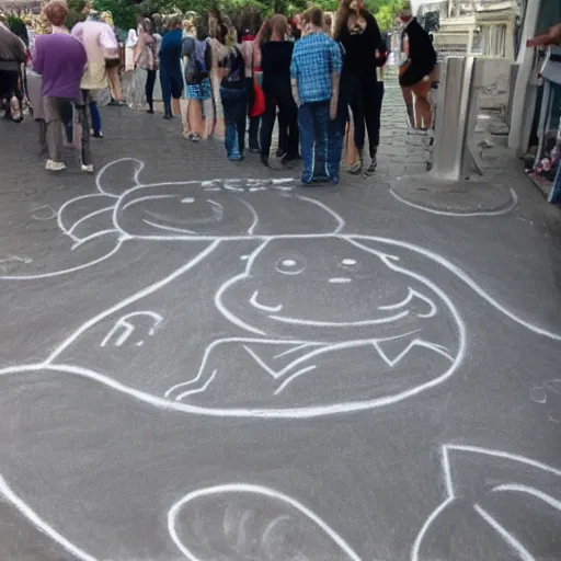 Prompt: chalk drawing of Helsinki