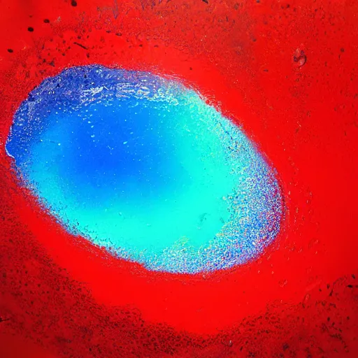 Prompt: a red and blue fluid