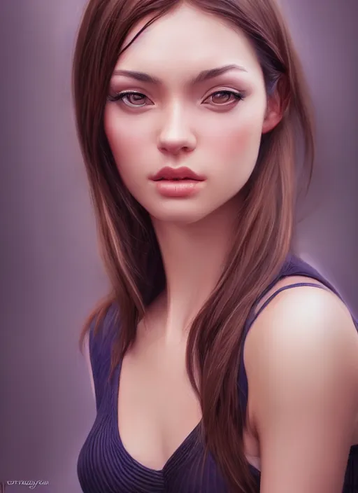 Image similar to photo of a gorgeous young woman in the style of stefan kostic, realistic, sharp focus, 8 k high definition, insanely detailed, intricate, elegant, art by stanley lau and artgerm