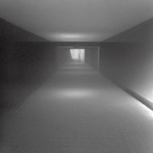 Image similar to Beautiful cameraphone 2000s, soft liminal Photograph of foggy hallway pool growing
