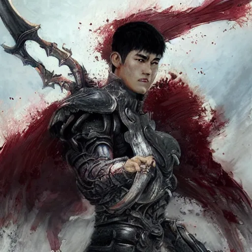 Prompt: full body shot Guts Berserk fan art, digital 2d, extremely detailed, made by wlop, maxwell boas, Naranbaatar Ganbold, Raymond Swanland and Ruan Jia. Masterpiece. Repin. Greg Rutkowski