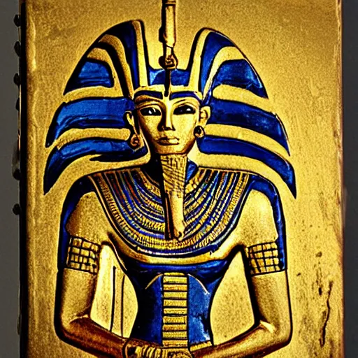 Image similar to female warrior with gold and blue Egyptian armour with golden wings