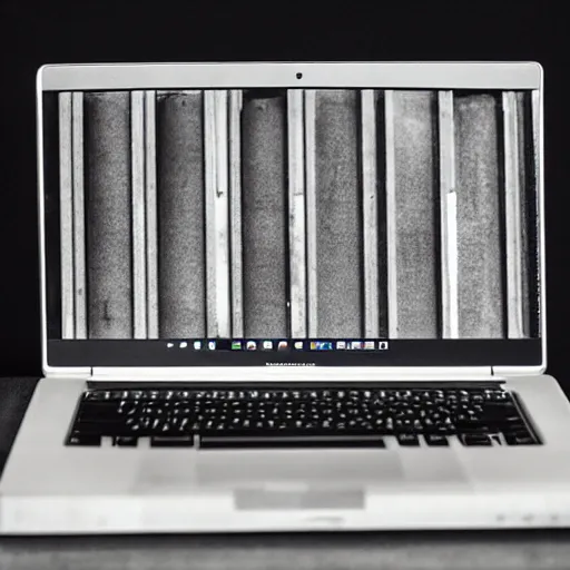 Image similar to brutalism laptop