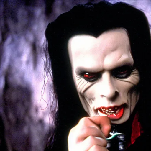 Prompt: a still of tommy wiseau as dracula in'bran stoker's dracula ( 1 9 9 2 ), 4 k, film footage, screencap