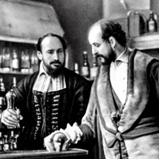 Image similar to Photograph of shakespeare serving drinks at the RSC