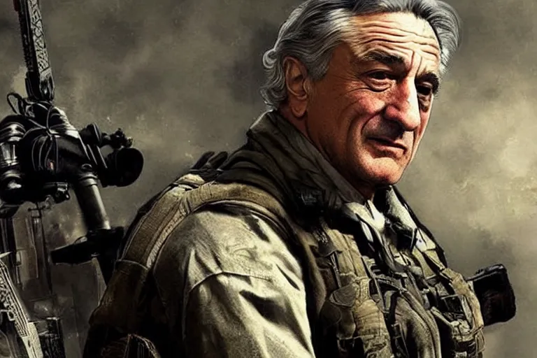 Prompt: robert de niro in call of duty