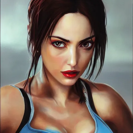 Image similar to Ana de Armas as faye valentine from Cowboy Bebop, extremely detailed, photorealistic painting, portrait