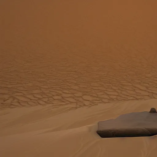 Image similar to ozymandias'statue, drowned in the dunes of the desert, photorealistic