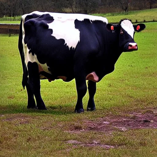 Image similar to cow blob flesh mutation failed test experiment (1934) colorized photograph