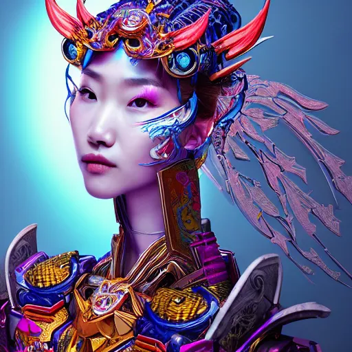 Prompt: studio portrait of lee ji - eun as colorful divine mech paladin transformers, absurdly beautiful, elegant, sexy, super fine surreal detailed facial by kim jung gi, irakli nadar, intricate lines, clear focus, vivid colors, matte, octopath voyager, final fantasy, unreal engine, highly rendered, global illumination, radiant light, during a blood moon