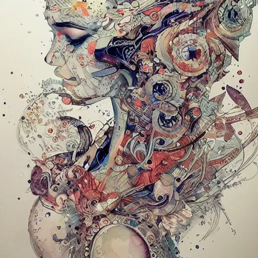 Image similar to pour painting art, watercolor, pen and ink, intricate lines, elegant, extreme detail, smooth, sharp focus, art by james jean, ross tran